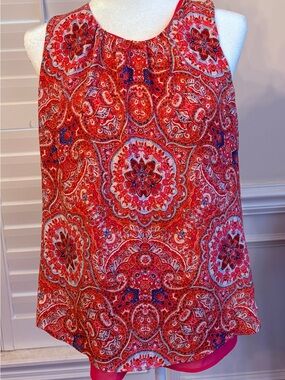 Rose & Olive Red Paisley Medallion Tank Top